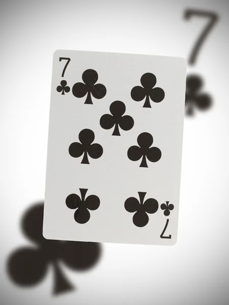 Kart do gry, siedem — Zdjęcie stockowe