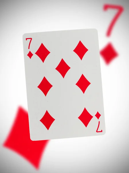 Spielkarte, sieben — Stockfoto