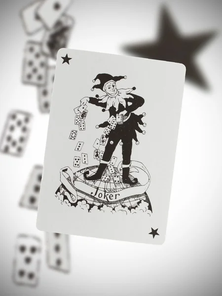 Cartão de jogo, brincalhão preto — Fotografia de Stock
