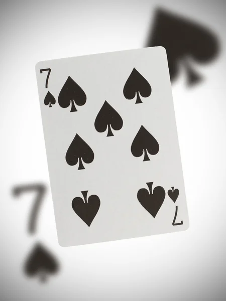 Kart do gry, siedem pik — Zdjęcie stockowe