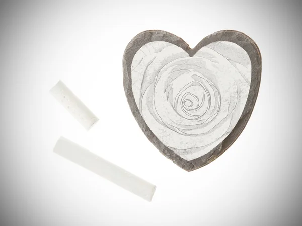 Heart shaped piece of slate — Stock Photo, Image