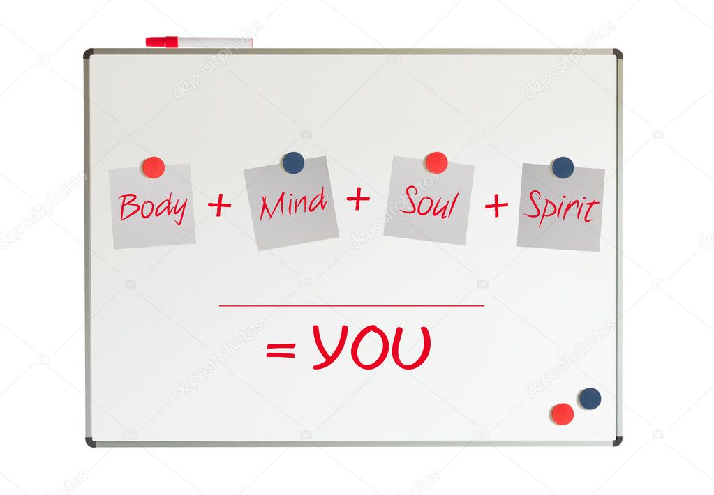 You, body, mind, soul, spirit, whiteboard