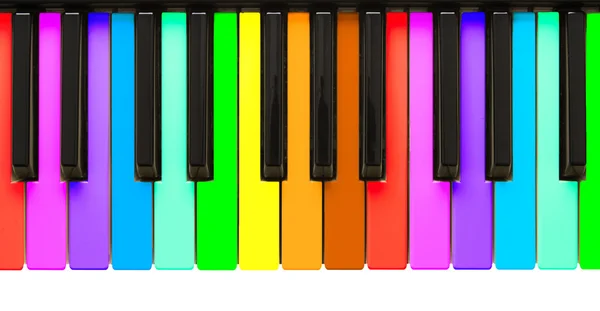 Tasti per pianoforte arcobaleno — Foto Stock
