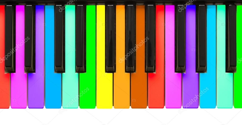 Rainbow piano keys