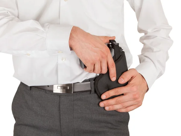 Secret service agent with a gun — Stock Photo, Image