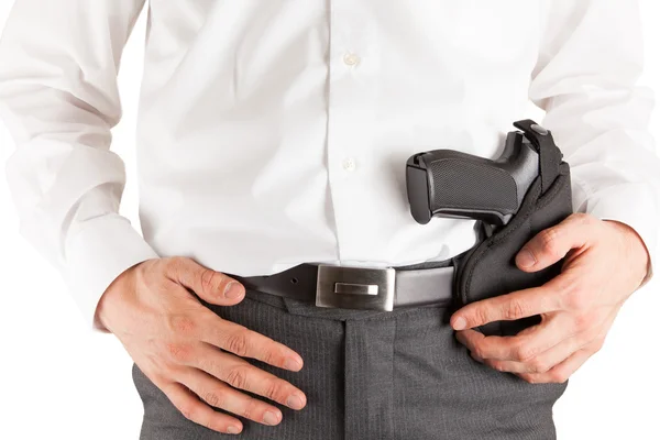 Secret service agent with a gun — Stock Photo, Image