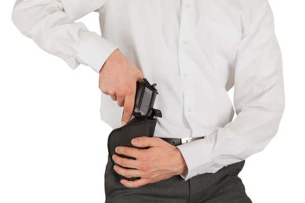 Secret service agent with a gun — Stock Photo, Image