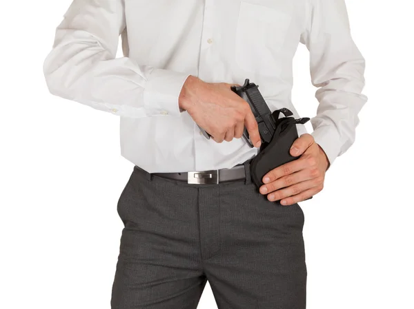 Geheimdienstagent mit Waffe — Stockfoto