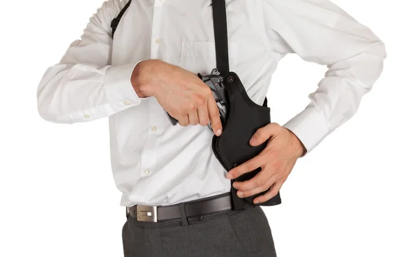 Secret service agent with a gun — Stock Photo, Image