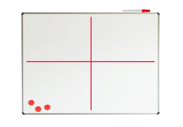 Whiteboard with lines drawn on it — Stock Photo, Image