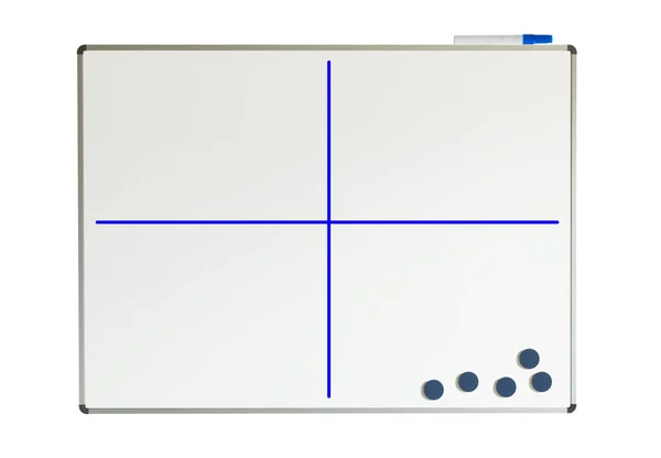 Whiteboard with lines drawn on it — Stock Photo, Image