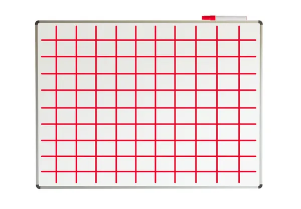 Whiteboard med linjer dragna på den — Stockfoto