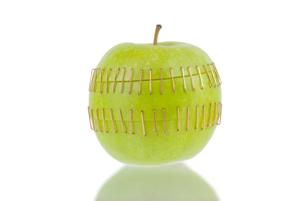 Apfelhälften in Scheiben — Stockfoto