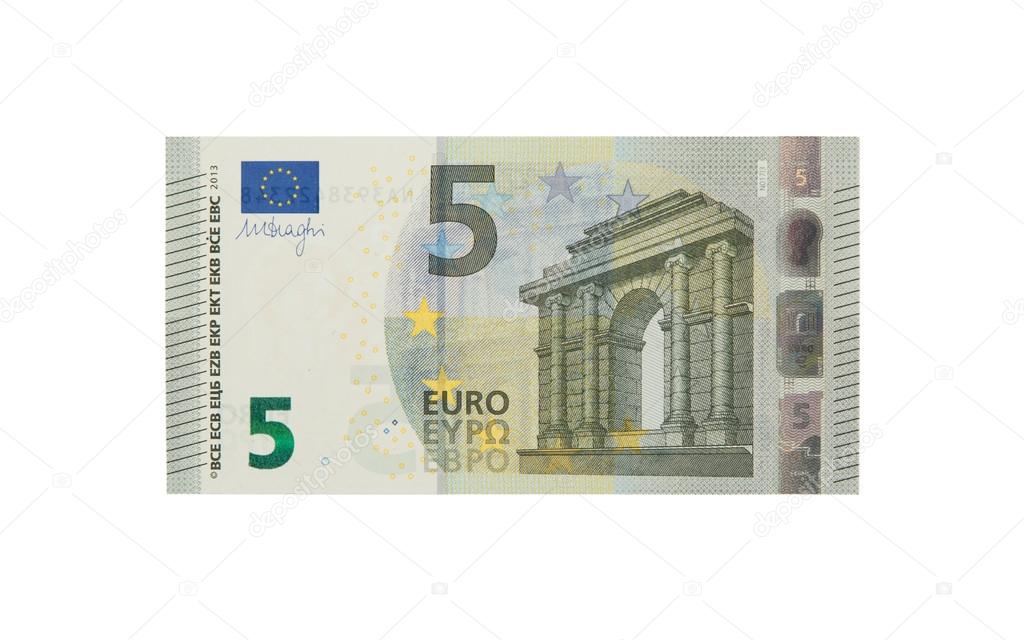 Brand new 5 euro bank note