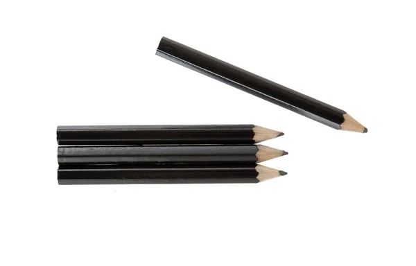 Quattro matite corte isolate — Foto Stock