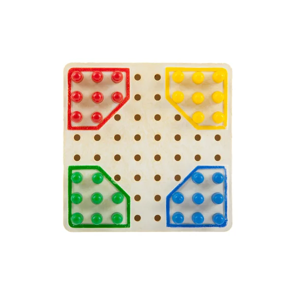 Mycket liten checker board, isolerad på vit — Stockfoto