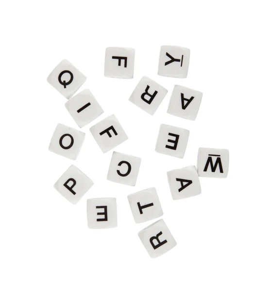 Würfel mit Buchstaben, isoliert — Stockfoto