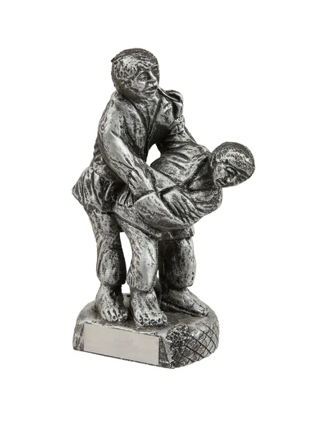 Very old trophy in the shape of two man, judo — Stock Photo, Image