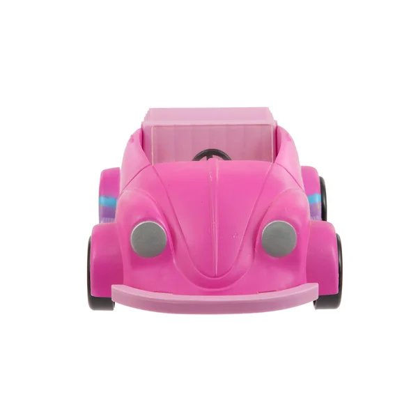 Stary samochód różowy zabawki z tworzyw sztucznych — Zdjęcie stockowe