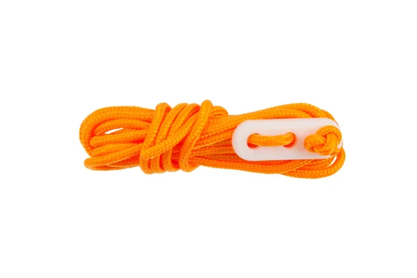 Orange rope used for bracing a tent — Stock Photo, Image