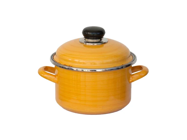 古い黄色の金属の鍋 — ストック写真