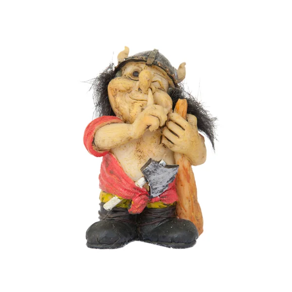 Small statue of a nosepicking troll — Stock Photo, Image