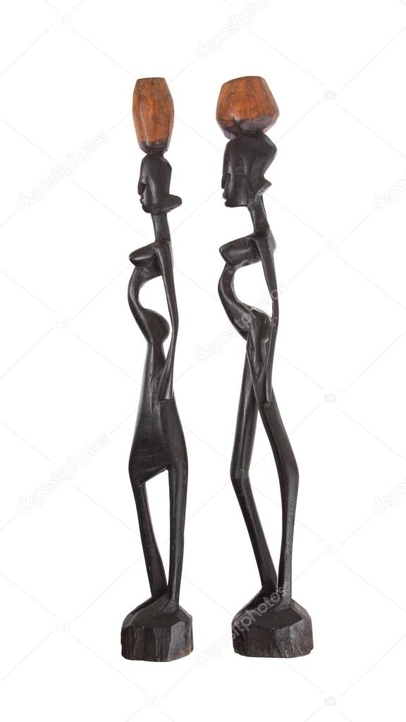 Wood handmade african statues