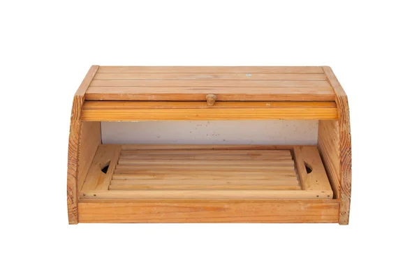Alte gebrauchte schmutzige Holzbrotbox — Stockfoto