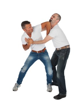 Man choking other man clipart