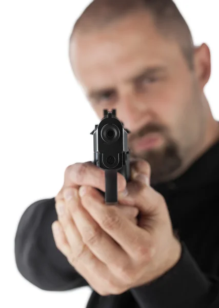 Man with gun, gangster — Stock Photo, Image