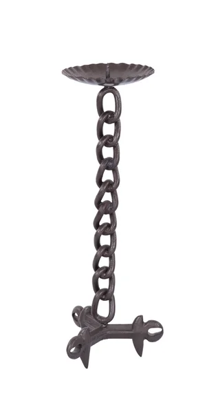 Tall candle holder, made from a chain — Stock Photo, Image