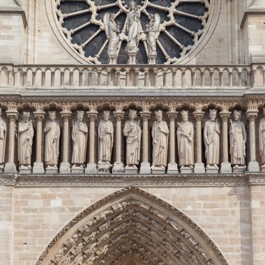 Paris - 27 Temmuz: Mimari Detaylar Katedrali Notre Dame d