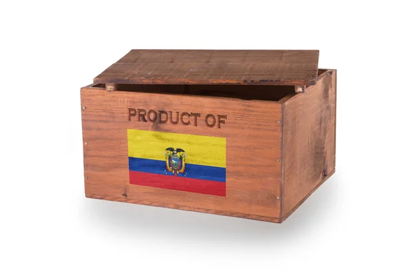 Caja de madera aislada sobre fondo blanco — Foto de Stock