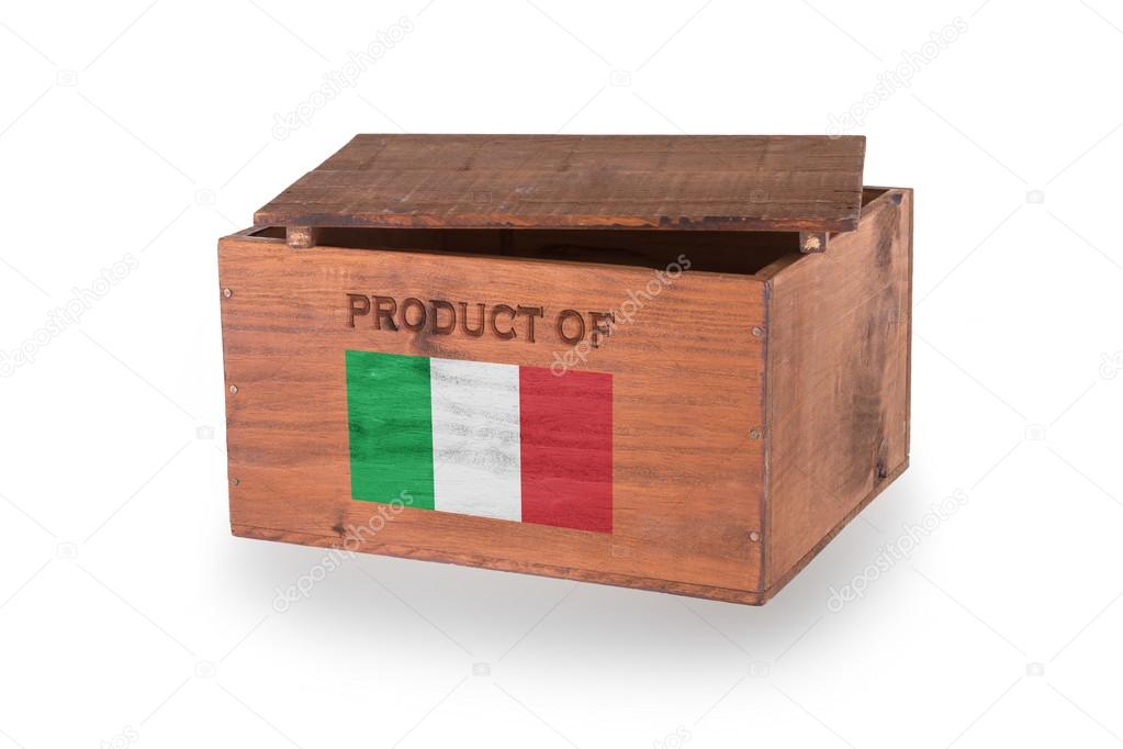 Wooden crate isolated on a white background