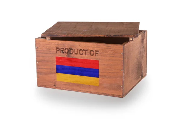 Caja de madera aislada sobre fondo blanco — Foto de Stock