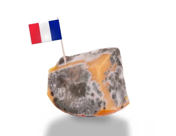 Pedaço de queijo estragado — Fotografia de Stock