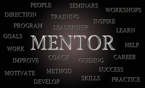 Krom harfler ile yazılmış lüks akıl hocası kelime bulutu