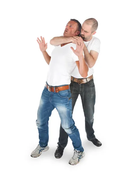Man attacking from another man — Stock Photo, Image