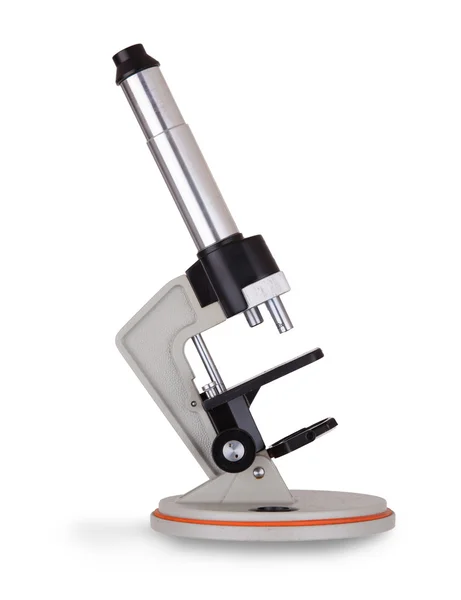 Oude simple Microscoop geïsoleerd — Stockfoto