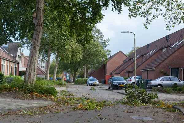Leeuwarden, Hollandia, oktober 28, 2013: hatalmas vihar megüt a — Stock Fotó