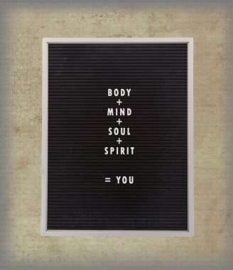 yaşam konsepti çok eski menü kartı üzerindeki plastik harflerle