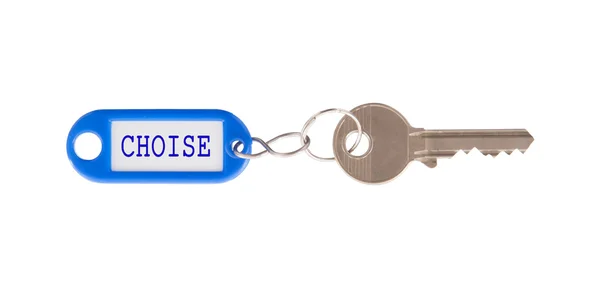Key with blank label isolated — Stock Photo, Image