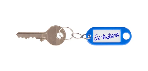 Key with blank label isolated — Stock Photo, Image