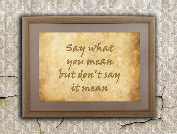 Ne demek istediğini söyle.