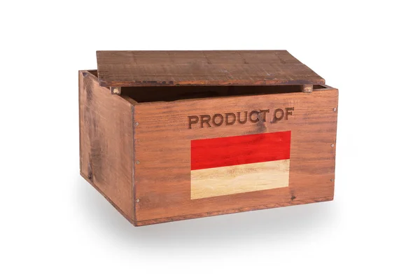 Caja de madera aislada sobre fondo blanco — Foto de Stock