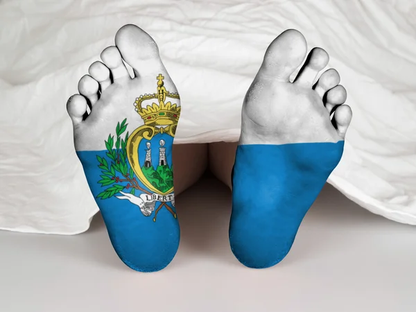 Feet with flag — Stock Photo, Image