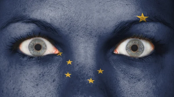 Close up of eyes with flag — Stock Photo, Image