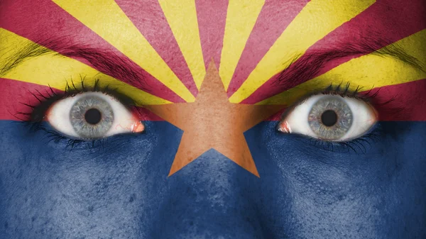 Close up of eyes with flag — Stock Photo, Image