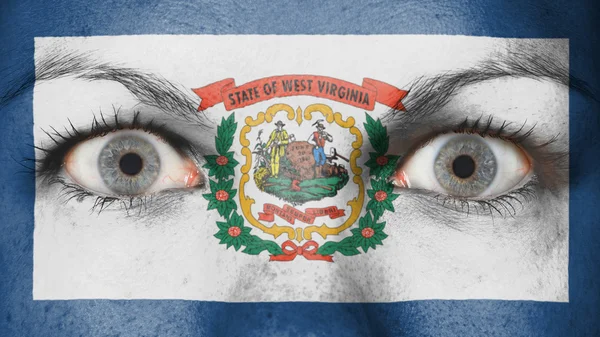 Close up of eyes with flag — Stock Photo, Image