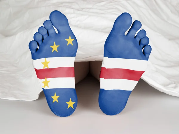 Feet with flag — Stock Photo, Image